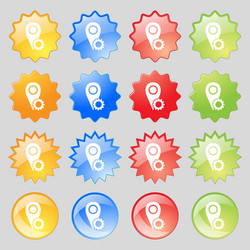 map pointer setting icon sign big set of 16 vector image