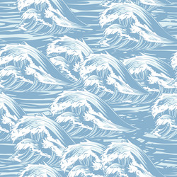 Sea waves sketch pattern Royalty Free Vector Image