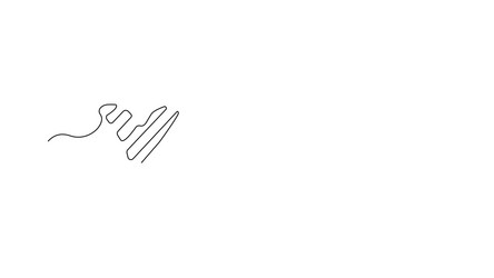 one line drawing yes text animation continuous vector image
