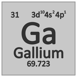 Periodic table element gallium icon Royalty Free Vector