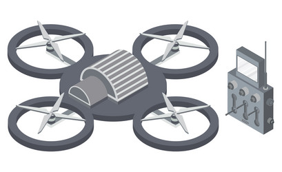 quadcopter and remote controller drone vector image
