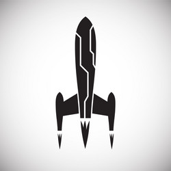 rocket icon on background for graphic and web vector image