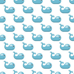 Seamless repeating pattern with whale vector