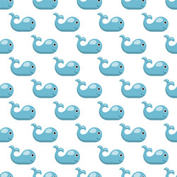 Seamless repeating pattern with whale vector