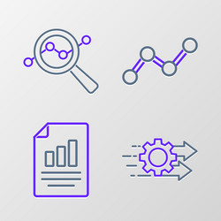 Set line time management document with graph vector