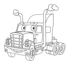 truck coloring page for kids vector