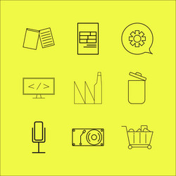 Web linear icon set simple outline icons vector