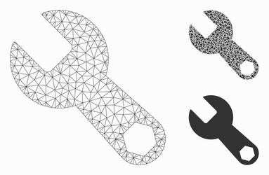 Wrench mesh wire frame model and triangle vector