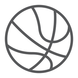 Basketball Line Icon - Sport Vector Image