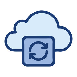 cloud data synchronization backup storage vector image