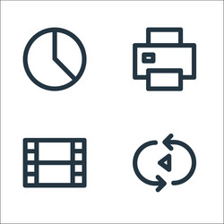 user interface line icons linear set quality vector image