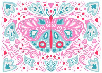 folk butterfly Vector Image