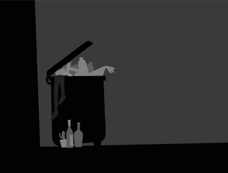 landfill full junk in a dark corner vector