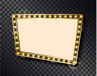 Rectangular shape empty banner gold blank frame vector