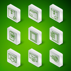 set line mail and e-mail delete envelope vector image