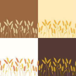 Wheat Backgrounds - Seamless Patterns vector image