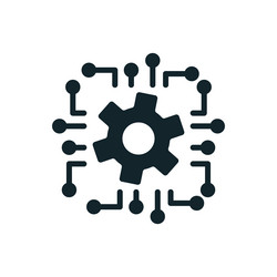artificial intelligence chip processing data vector image