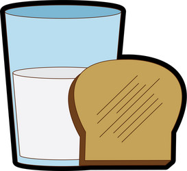 Bread and milk design vector