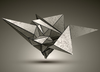 deformed dimensional sharp grayscale object 3d vector image