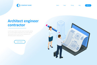 Isometric construction project management vector