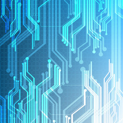 Technological illuminated circuit board background vector