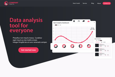 Website landing page design web analytics vector