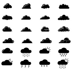 clouds icons set of in different form vector image