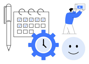 efficient workflow with calendar planning video vector image