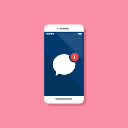 Message notification on smartphone vector