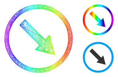 spectrum linear gradient down-right rounded arrow vector image