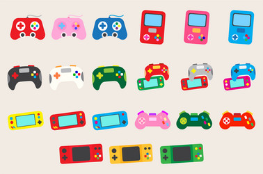 collection icon joystick gamepad game console vector
