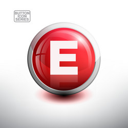 alphabet in glossy button for web icon vector image