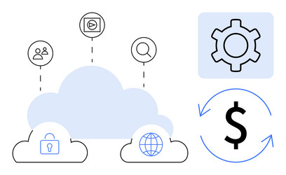 cloud computing with data security global vector image