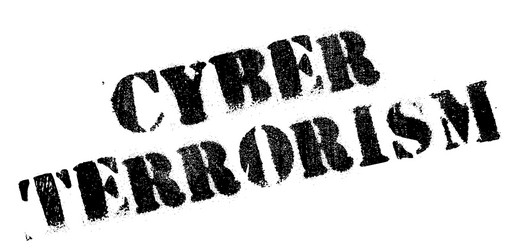 Cyber terrorism rubber stamp vector