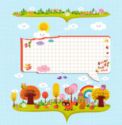 Hello autumn design elements for notebook bubble vector