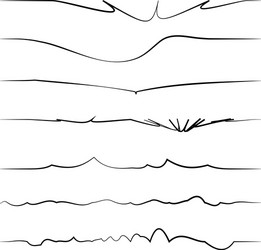 Wavy billow zigzag line element set lines vector