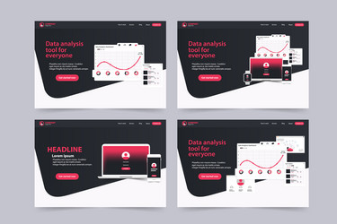 website landing page design web analytics vector image