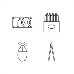 design and studio simple linear icon setsimple vector image
