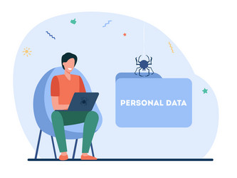 happy hacker stealing personal data vector image