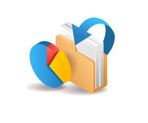pie chart data server folders vector image