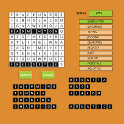 puzzling words game user interface ui vector