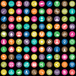 Science 100 icons universal set for web and ui vector