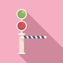 Traffic lights icon flat train road Royalty Free Vector