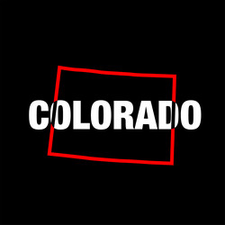 colorado typography map vector