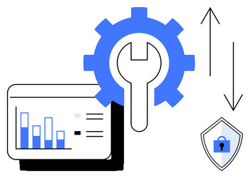 data analysis with analytics chart security vector image