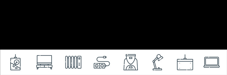 electronics line icons linear set quality vector image