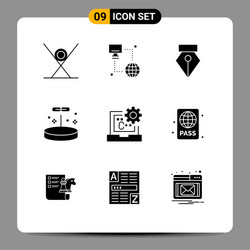 User interface pack 9 basic solid glyphs vector