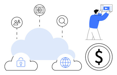 cloud computing with data sharing security vector image