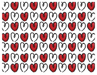 Heart pattern drawn with a brush design vector