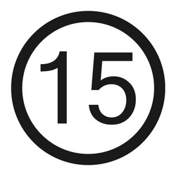 maximum speed limit 15 sign line icon vector